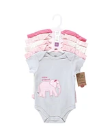 Touched by Nature Baby Girls Organic Cotton Bodysuits, Pink Peanut