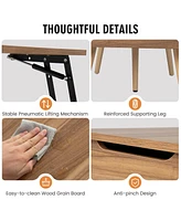 Skonyon 47 Inch Lift Top Coffee Table with 2 Hidden Compartments