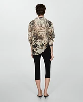 Mango Women's Semi-Transparent Printed Shirt