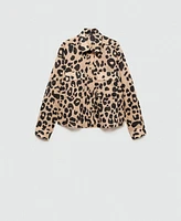 Mango Women's Animal Print Shirt