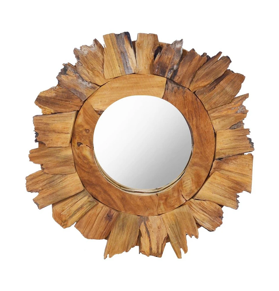 vidaXL Wall Mirror 15.7" Teak Round