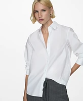 Mango Women's Regular Cotton Lyocell-Blend Shirt