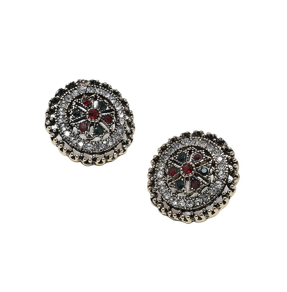 Sohi Women's Circular Stud Earrings