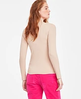 On 34th Women's Ribbed Mock Neck Long-Sleeve Top, Created for Macy's