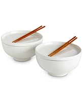 Infuse Asian 8-Pc. Ceramic Ramen Bowl & Accessories Set