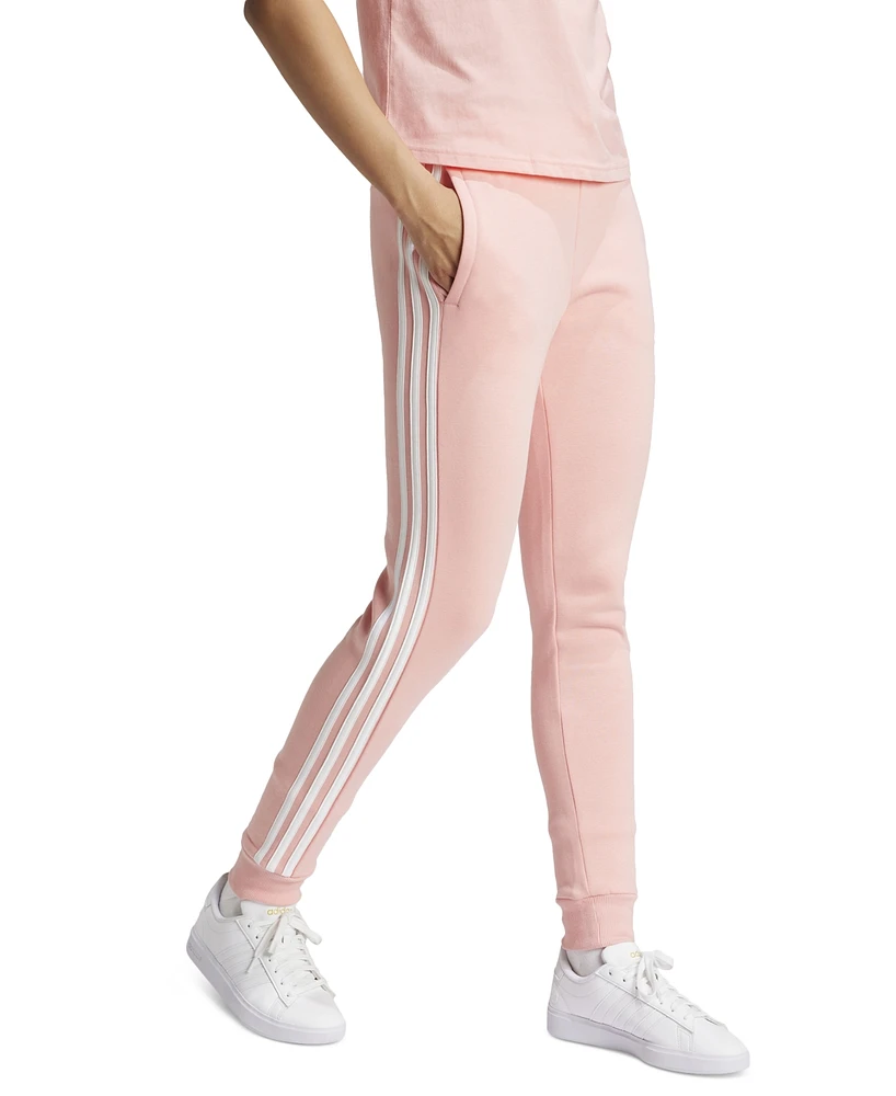 adidas Women's 3-Stripe Cotton Fleece Sweatpant Jogger