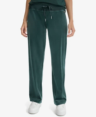 Calvin Klein Women's Velour Wide-Leg Pants