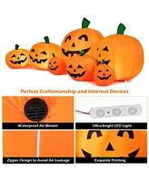 Givimo 7.5 Feet Halloween Inflatable 7 Pumpkins Patch with Led Lights