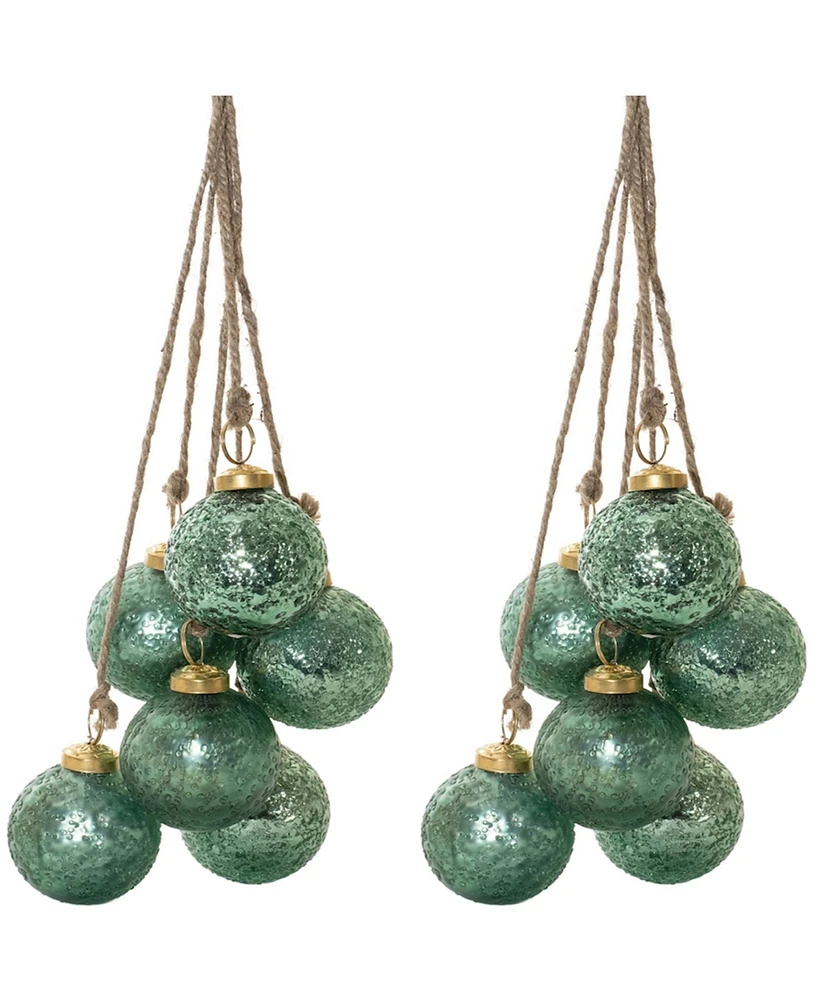 Slickblue Ornament Drop Decorations Elegant and Festive Additions to Your Holiday Decor (Set of 2)