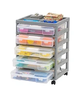 Iris Usa Iris 5-Case Scrapbook Cart, Gray