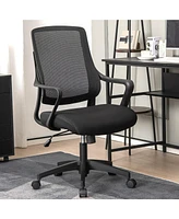 Skonyon Modern Breathable Mesh Chair with Curved Backrest and Armrest