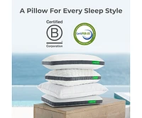 Cariloha Luxurious Cooling Geltop Pillow | Standard | White | 32"x20" | Viscose Material | Naturally breathable, Hypoallergenic, and Moisture wicking