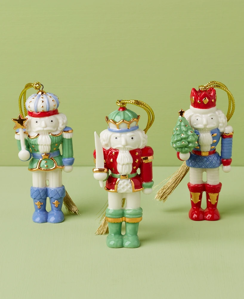 Lenox Christmas Nutcracker Ornaments, Set of 3