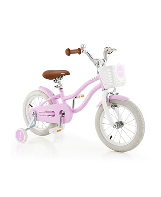 Vebreda 14 Inch Adjustable Kids Bike with 2 Brake System Ages 3-8