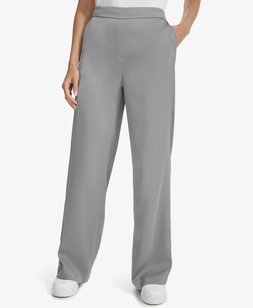 Calvin Klein Women's Elastic-Back Wide-Leg Pants