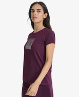 Calvin Klein Women's Metallic-Logo Crewneck T-Shirt