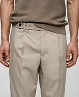 Mango Men's Lyocell Pleated Trousers