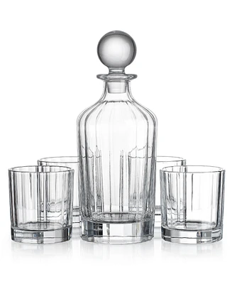 Godinger 5 Piece Whiskey Set with Decanter and 4 Double Old Fashioned Glasses