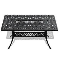 6-Person Rectangular Outdoor Aluminum Patio Dining Table