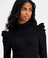 I.n.c. International Concepts Petite Puff-Sleeve Mock Neck Top, Created for Macy's