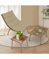 Elegant Chaise Lounge with Table for Indoor/Outdoor Relaxation