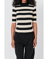 endless rose Women's Striped Knit Top