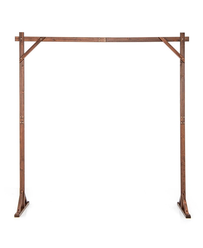 Slickblue Wooden Wedding Arch Solid Wood Arbor Backdrop Stand for Wedding Ceremony-Square