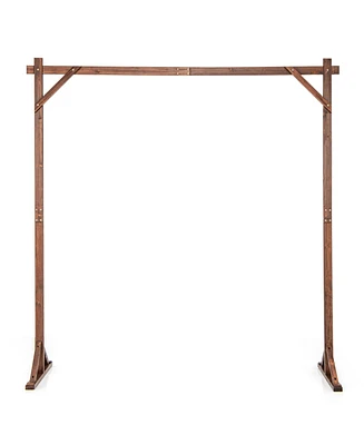 Slickblue Wooden Wedding Arch Solid Wood Arbor Backdrop Stand for Wedding Ceremony-Square