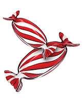 Godinger Red Peppermint Wrapper Trays, Set of 2