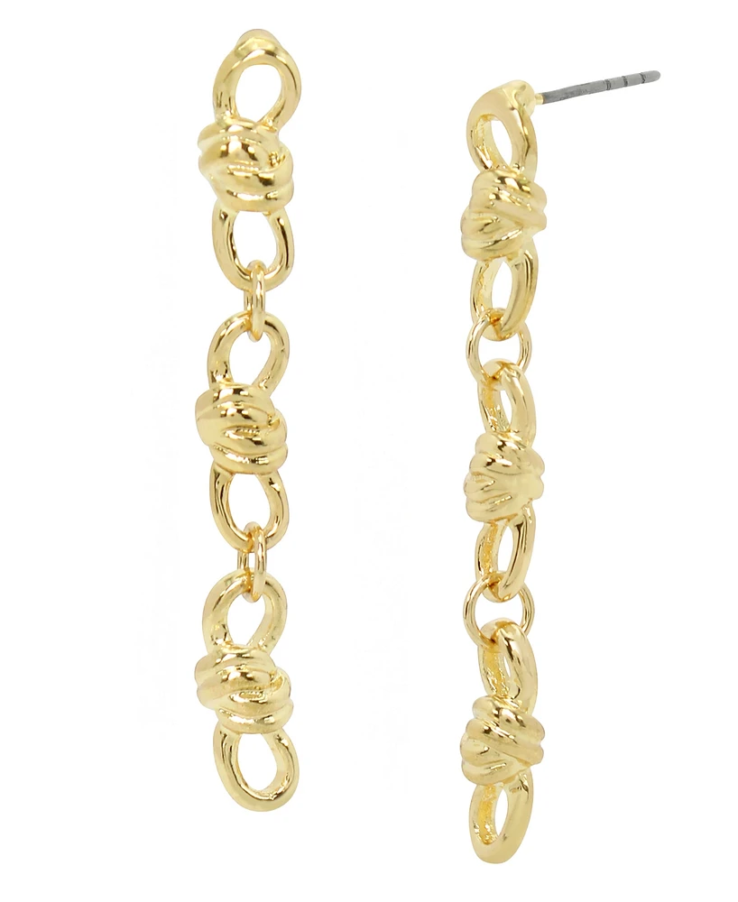 Steve Madden Gold Knot Linear Earrings