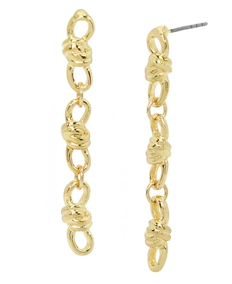 Steve Madden Gold Knot Linear Earrings