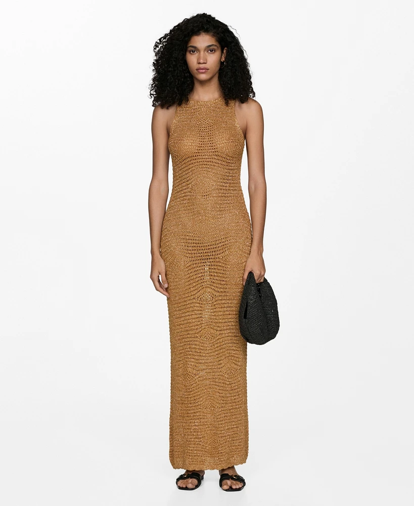 Mango Women's Openwork Lurex Dress