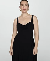 Mango Women's Strapless Flared Dress