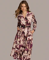 Donna Karan New York Women's Printed Belted Shirtdress