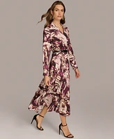 Donna Karan New York Women's Printed Belted Shirtdress