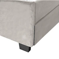 Streamdale Furniture Gray Queen Size Trundle Pull Out Drawers Storage Upholstered Bed Modern Design No Box Spring Required