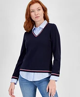 Tommy Hilfiger Women's Cornell Sweater & Button-Up Shirt