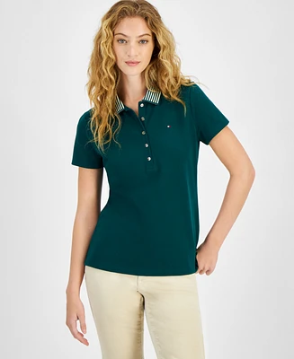 Tommy Hilfiger Women's Striped-Collar Polo Shirt