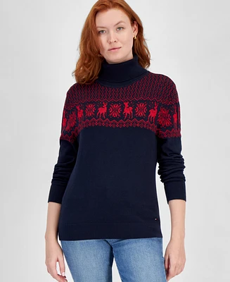 Tommy Hilfiger Women's Snowflake Stella Turtleneck Sweater