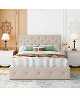 Streamdale Furniture Full Size Upholstered Platform Bed With A Hydraulic Storage System