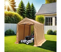 7x12FT Portable Garage Shelter with Roll-Up Doors & Vents