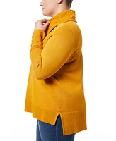 Melissa Paige Plus Ribbed-Hem Cowl-Neck Sweater