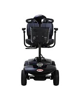 Simplie Fun Compact Travel Mobility Scooter: 300W Motor, 300lbs Capacity, Gloss Black