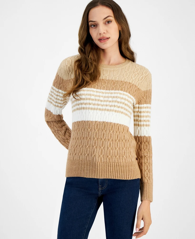 Tommy Hilfiger Women's Leila Colorblocked Cable-Knit Sweater