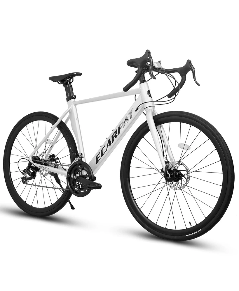 Streamdale Furniture Aluminum Road Bike with Suspension Fork and Disc Brakes