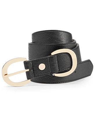 On 34th Women's Metallic Faux-Leather Belt, Created for Macy's