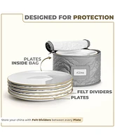 Sorbus 8 Piece Quilted China Dinnerware Storage Cases - for Dinnerware, Mugs, Cups (Gray)