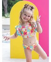 RuffleButts Baby Girls UPF50+ Butterfly Tankini