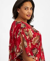 Jm Collection Plus Embellished Chiffon Poncho, Created for Macy's