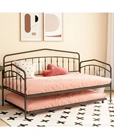 Simplie Fun Fox twin daybed with twin trundle, Black